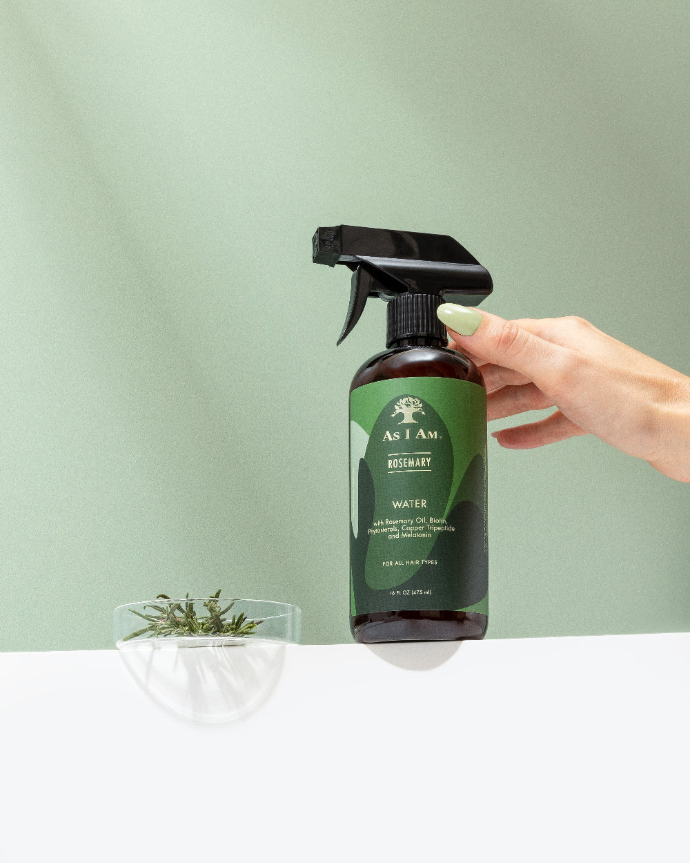 rosemary water hand holding