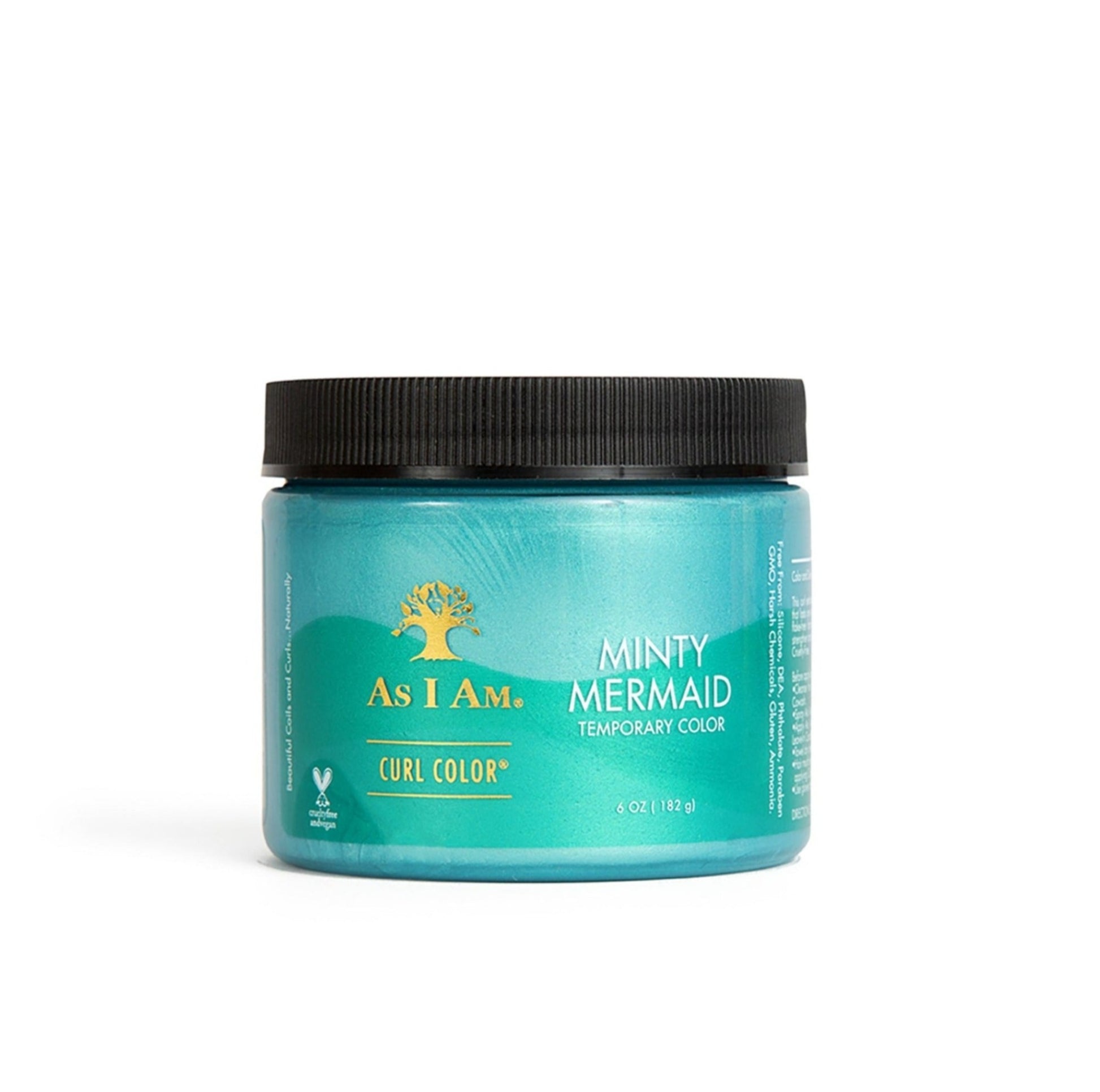 A container of Asai Mint Mermaid Curl Color temporary hair dye in a mint green color.