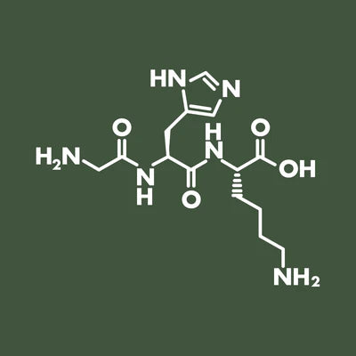 Chemical structure of a amino acid on a green background